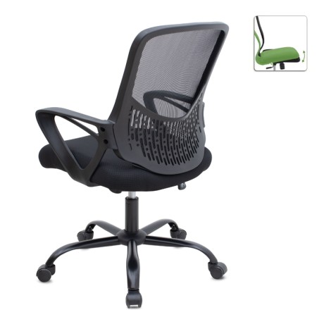 Καρέκλα γραφείου Freda Megapap με ύφασμα Mesh χρώμα μαύρο 65x65x90/100εκ.