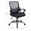 Καρέκλα γραφείου Freda Megapap με ύφασμα Mesh χρώμα μαύρο 65x65x90/100εκ.