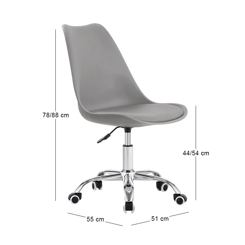 MARTIN Office Chair PP/Pu Grey (assembled cushion)