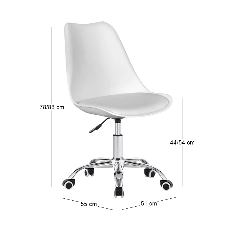 MARTIN Office Chair PP/Pu White (assembled cushion)