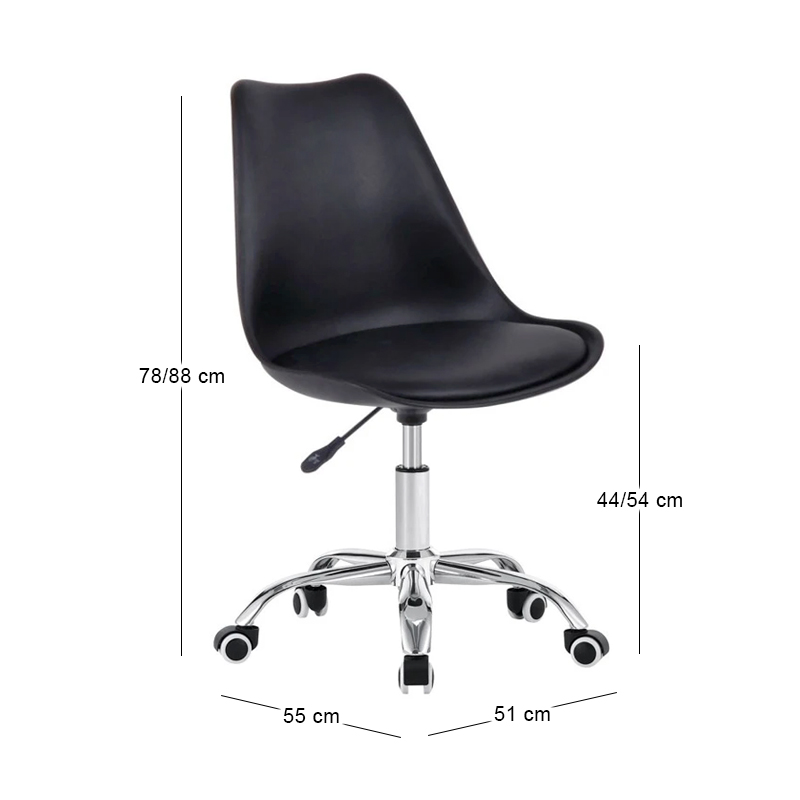 MARTIN Office Chair PP/Pu Black (assembled cushion)