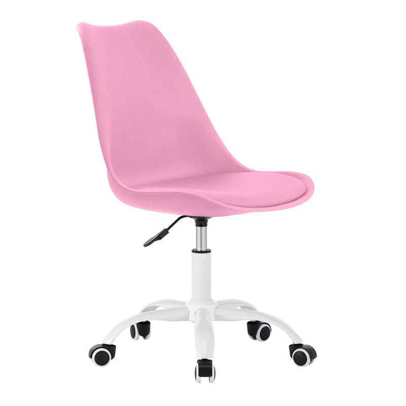 MARTIN Office Chair White Base, PP/Pu Pink (assembled cushion)