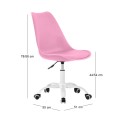 MARTIN Office Chair White Base, PP/Pu Pink (assembled cushion)