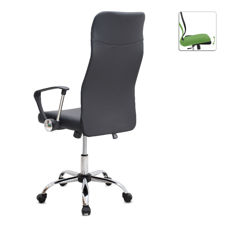 Novaro Megapap office chair with PU leather in black color 61x68x111/121cm.