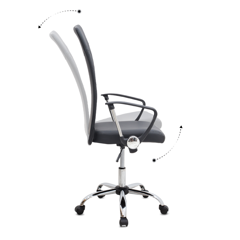 Novaro Megapap office chair with PU leather in black color 61x68x111/121cm.