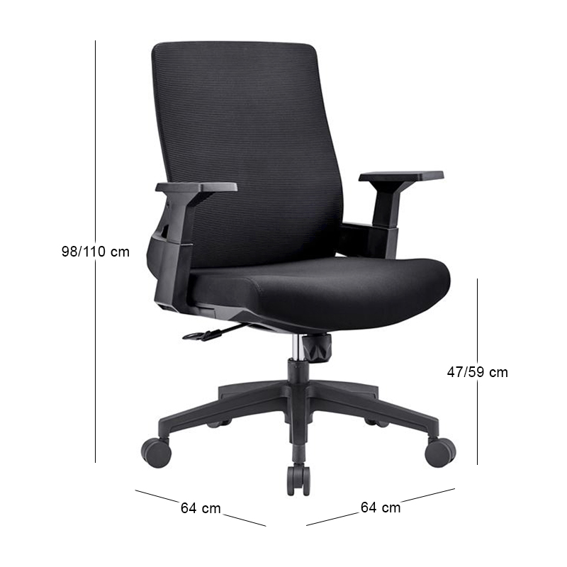 BF8950 Armchair Black Mesh/Fabric