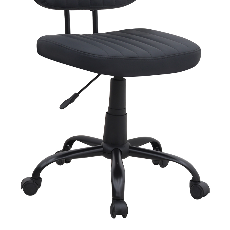 Romano Megapap office chair PU leather in black color 46x53x79/86cm.