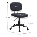 Romano Megapap office chair PU leather in black color 46x53x79/86cm.