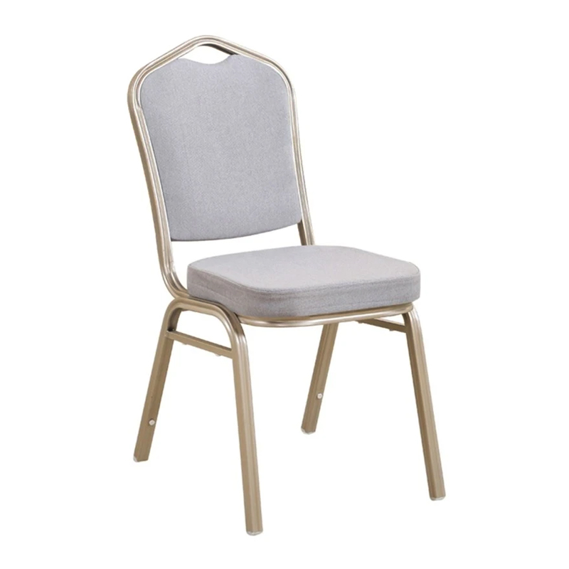 HILTON Banquet chair, Light Gold Metal Frame/Grey Fabric