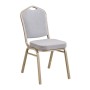 HILTON Banquet chair, Light Gold Metal Frame/Grey Fabric