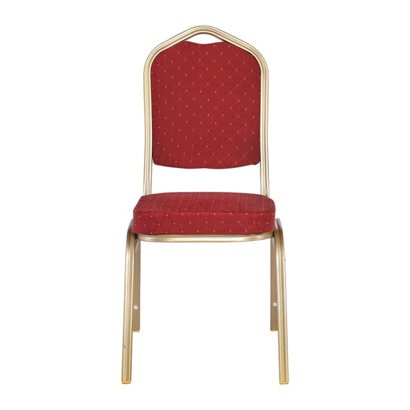 HILTON Banquet chair, Light Gold Metal Frame/Red Fabric