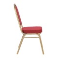 HILTON Banquet chair, Light Gold Metal Frame/Red Fabric