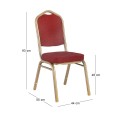 HILTON Banquet chair, Light Gold Metal Frame/Red Fabric