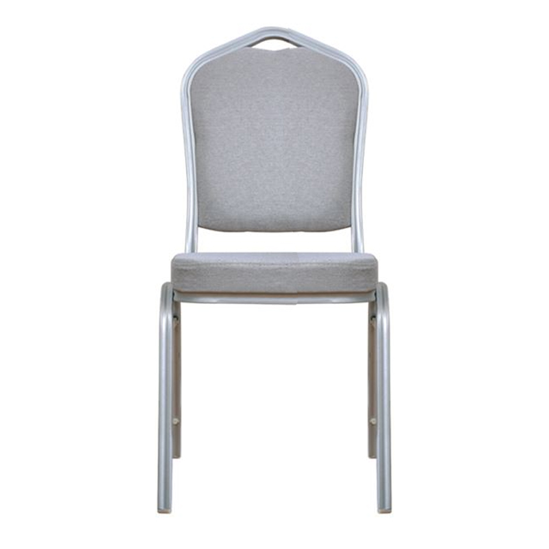 HILTON Banquet chair, Grey Fabric, Silver Metal Frame
