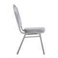 HILTON Banquet chair, Grey Fabric, Silver Metal Frame