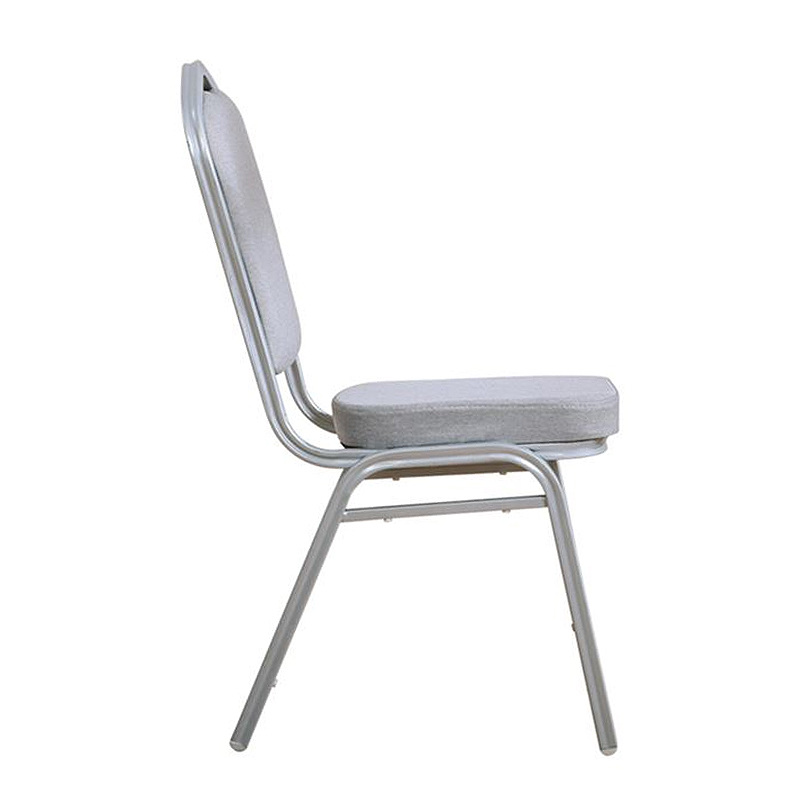 HILTON Banquet chair, Grey Fabric, Silver Metal Frame