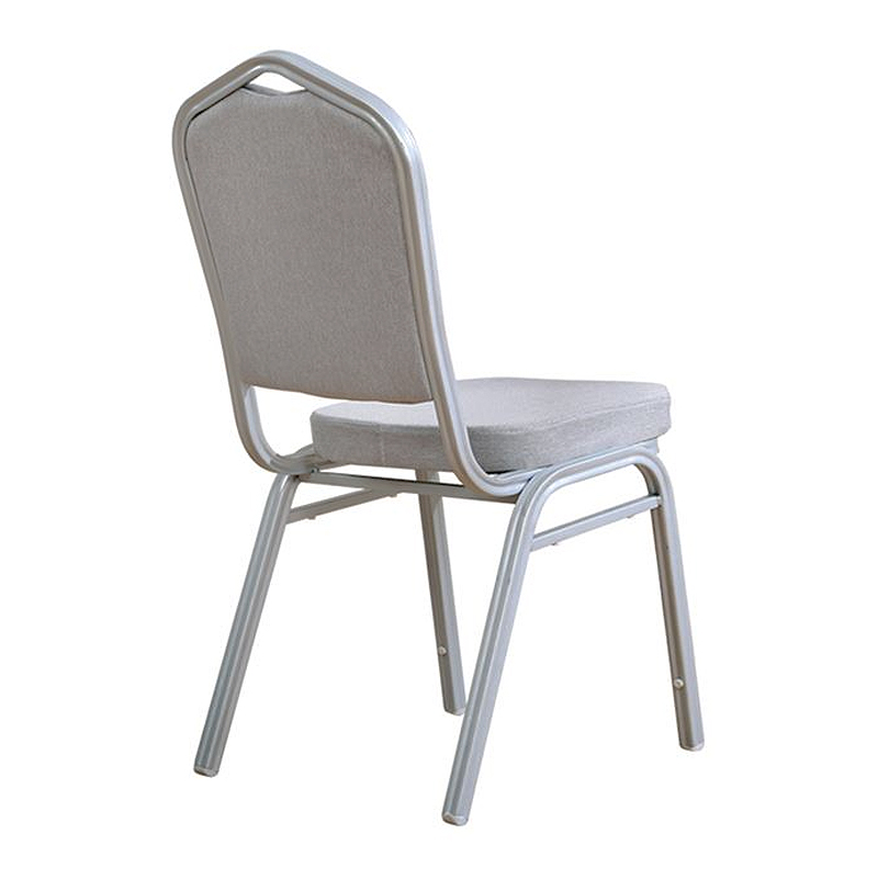 HILTON Banquet chair, Grey Fabric, Silver Metal Frame