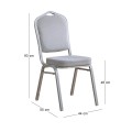HILTON Banquet chair, Grey Fabric, Silver Metal Frame