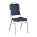 HILTON Banquet chair, Blue Fabric, Silver Metal Frame