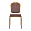 HILTON Banquet chair, Brown Fabric, Gold Metal Frame