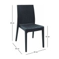 DAFNE Plastic Chair Anthracite (Rattan Look)