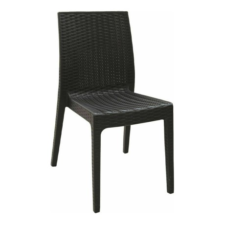 Καρέκλα κήπου πολυπροπυλενίου rattan look Dafne στοιβαζόμενη UV προστασία χρώμα καφέ 46x55x85εκ.