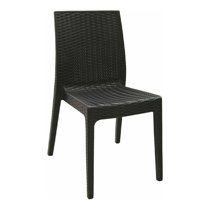 DAFNE Plastic Chair Brown (Rattan Look)