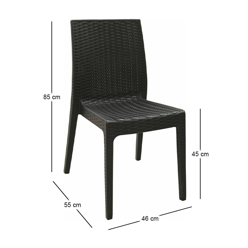 DAFNE Plastic Chair Brown (Rattan Look)