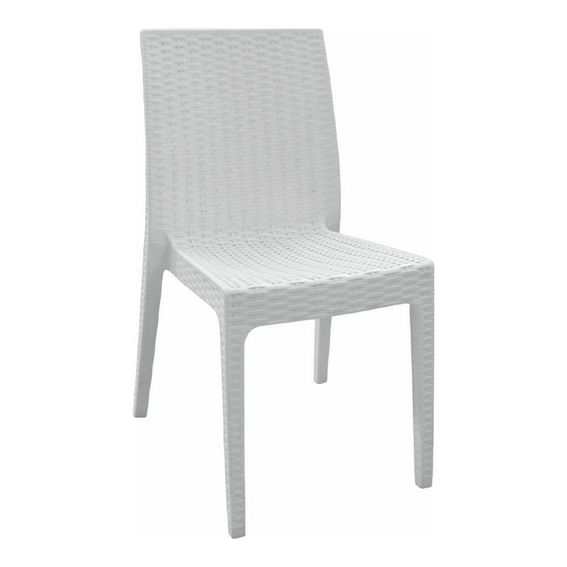 DAFNE Plastic Chair White (Rattan Look)
