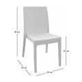 DAFNE Plastic Chair White (Rattan Look)