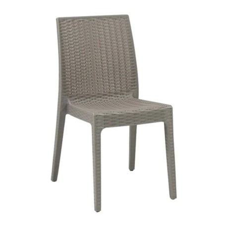 Καρέκλα κήπου πολυπροπυλενίου rattan look Dafne στοιβαζόμενη UV προστασία χρώμα tortora 46x55x85εκ.