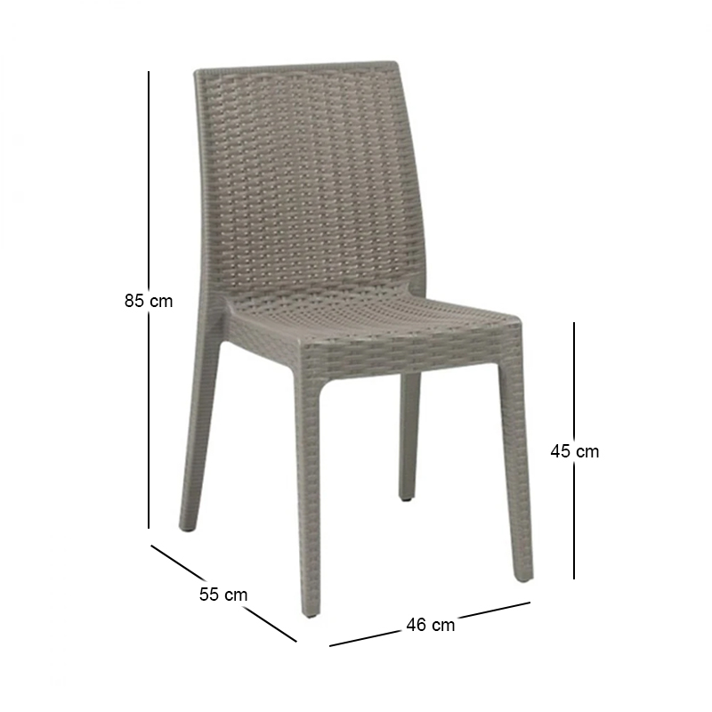 DAFNE Plastic Chair Tortora Beige (Rattan Look)