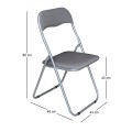 LINDA Folding Chair Grey Pvc (Grey Paint)
