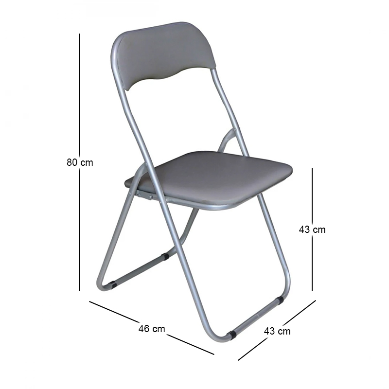 LINDA Folding Chair Grey Pvc (Grey Paint)