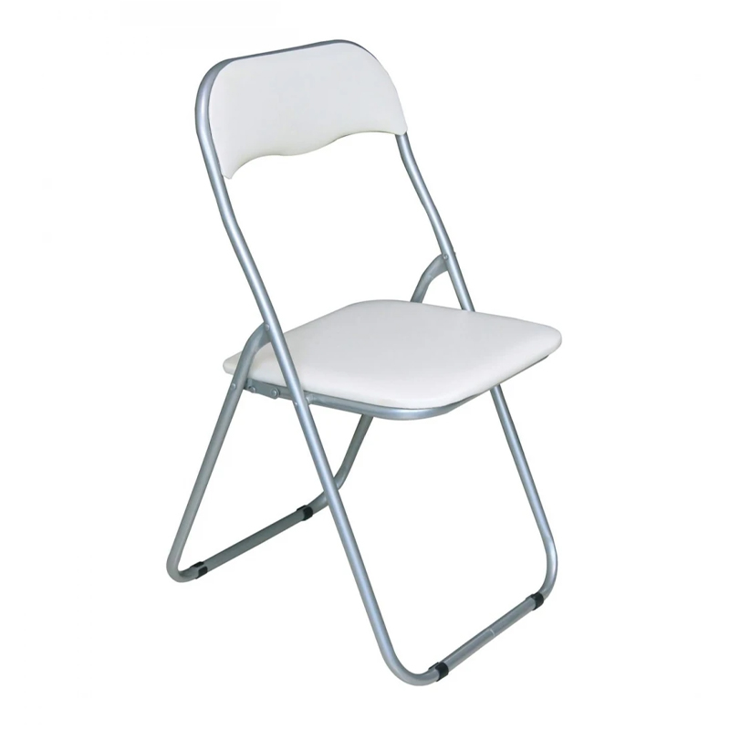 LINDA Folding Chair White Pvc (Grey Paint)