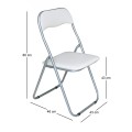 LINDA Folding Chair White Pvc (Grey Paint)