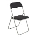 LINDA Folding Chair Black Pvc (Grey Paint)