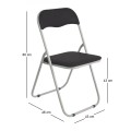 LINDA Folding Chair Black Pvc (Grey Paint)