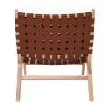 DUNE MAX Lounge Chair Natural, Seat-Back Pu Brown Straps