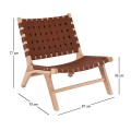 DUNE MAX Lounge Chair Natural, Seat-Back Pu Brown Straps