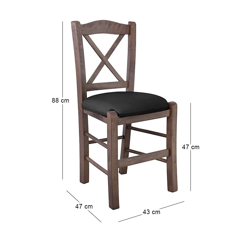 METRO Beech Chair Impregnation Walnut/Pu Black