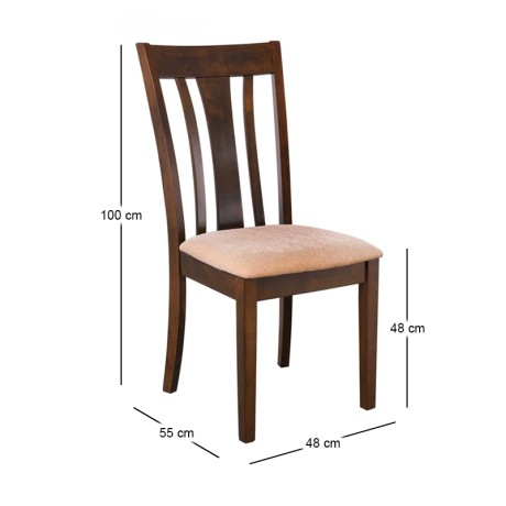 MOLTEN Chair Dark Walnut / Fabric Beige