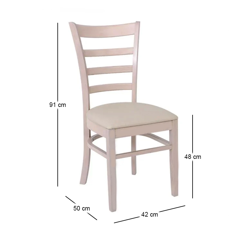 NATURALE Chair White Wash/Pu Ecru