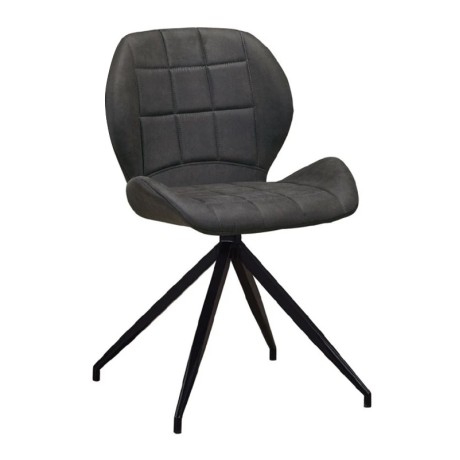 NORMA Chair Black Metal/Suede Dark Grey Fabric