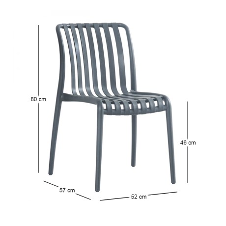 MODA-H Stackable Chair PP-UV Anthracite