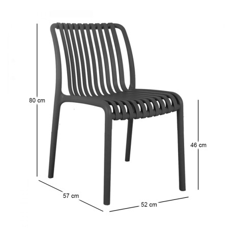 MODA-H Stackable Chair PP-UV Black