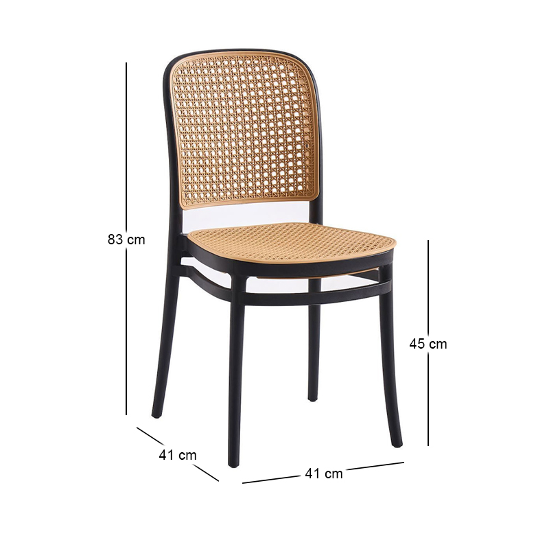 FLORENCE Stacking Chair PP Black/Beige
