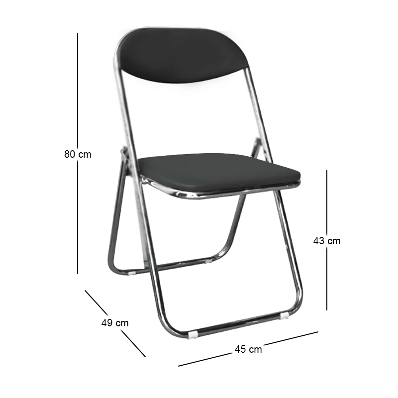 STAR Folding Chair Black Pu