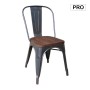 RELIX Wood Dark Oak Chair Steel Antique Black