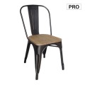 RELIX Wood Natural Oak Chair Steel Antique Black